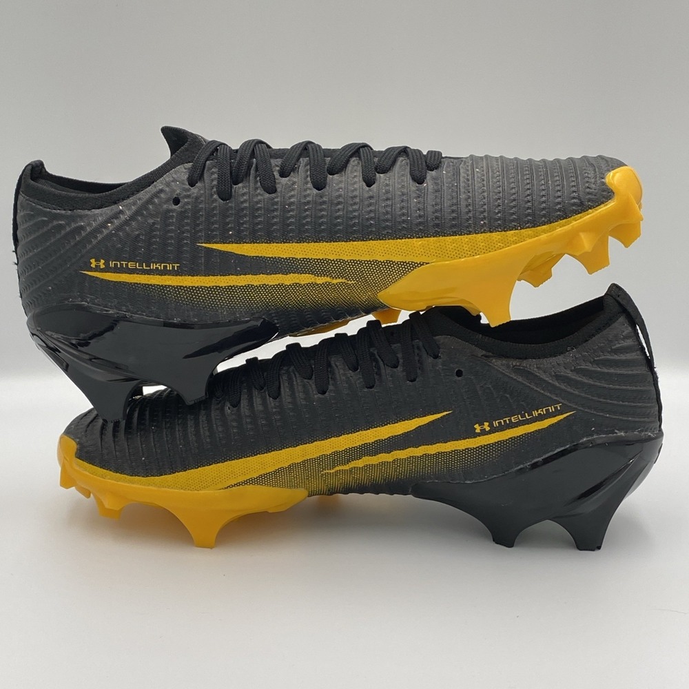 Under Armour Blur Pro Football Cleats Black Steeltown Gold Men's 9 3028220-002 - Picture 6 of 7
